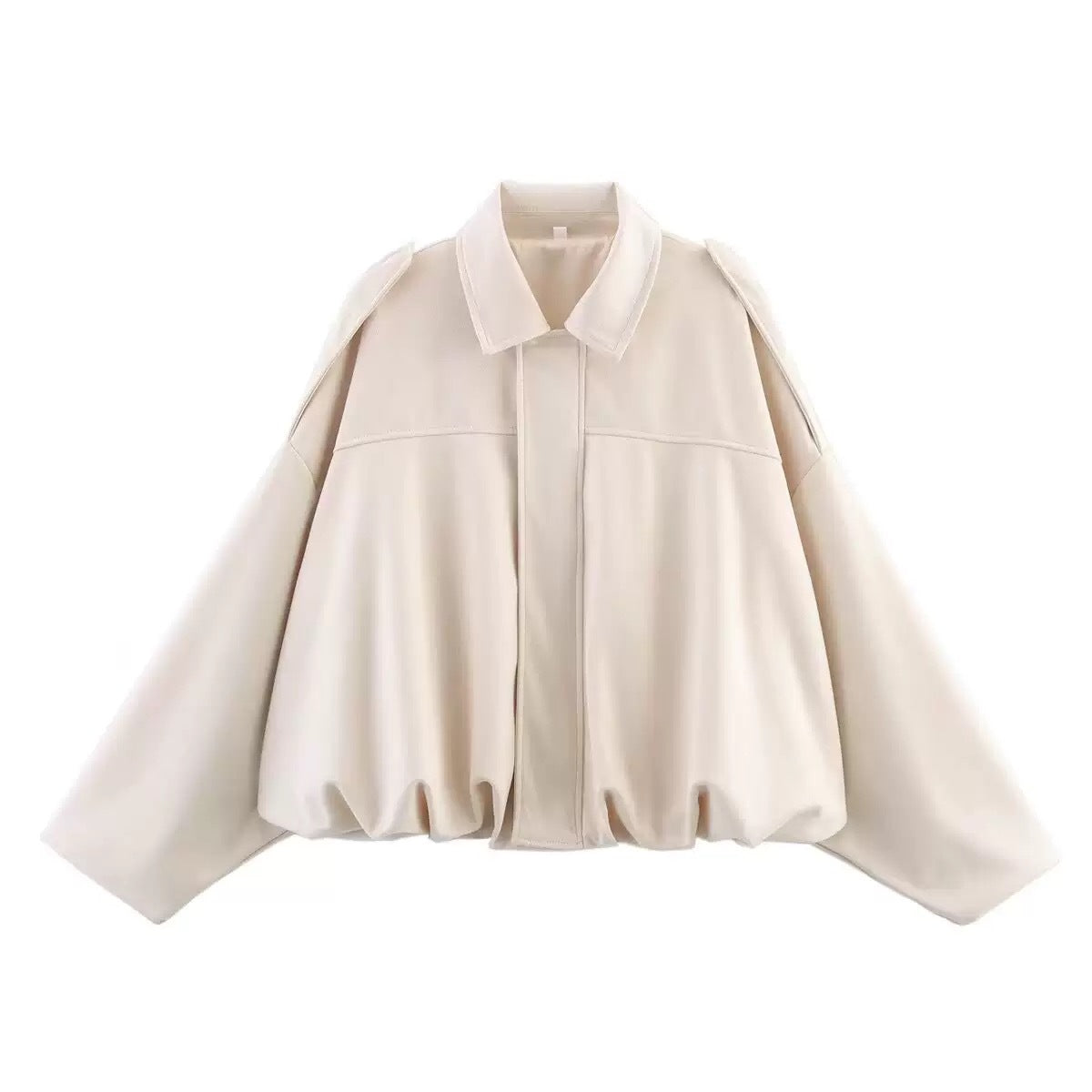 Autumn And Hiver Veste de Bomber Européen et américain Bat Manche Zipper Loose Suede Textur