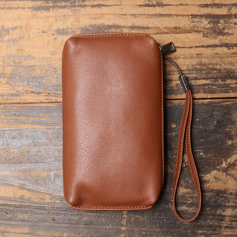 Clutch en cuir véritable pour hommes