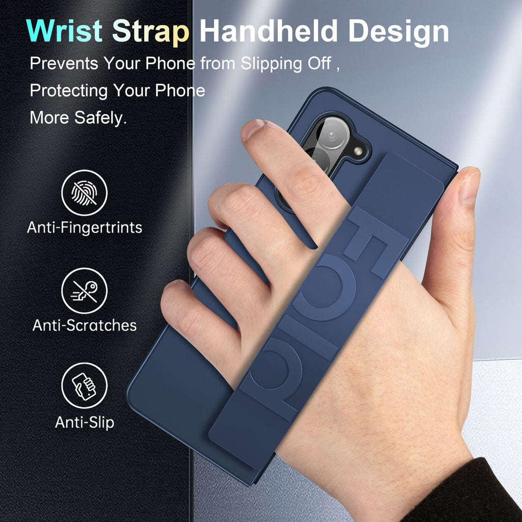 Coque de téléphone Bracelet élastique Flip intégré Écran pliable Protection anti-retour