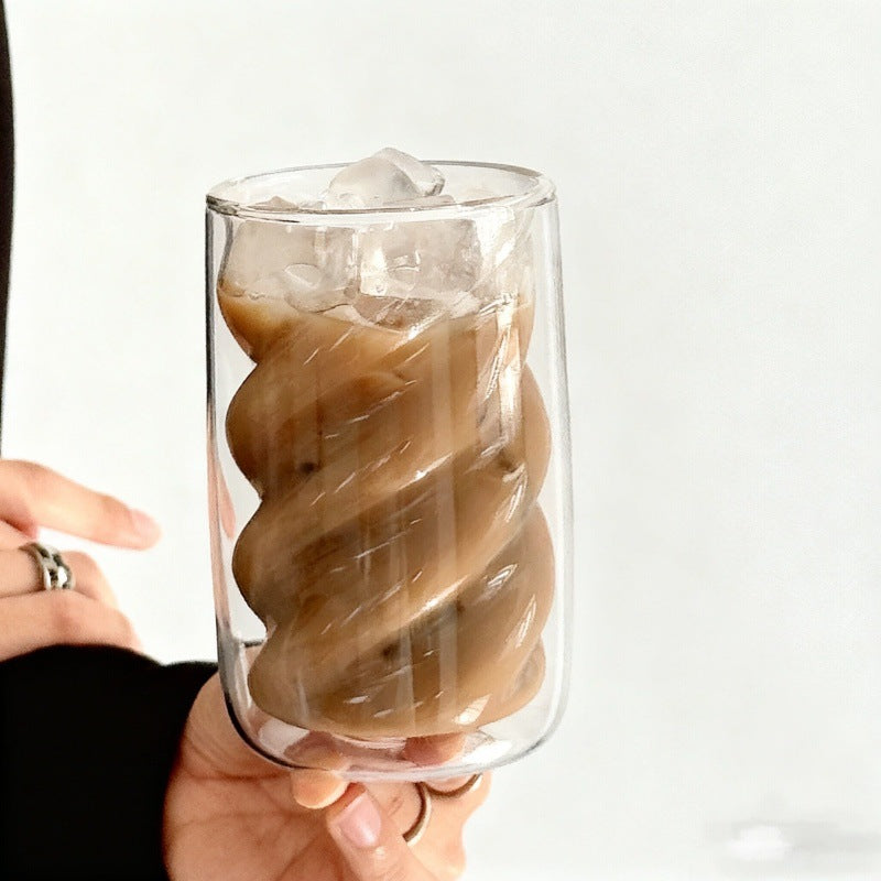 Coupe en verre à double paroi à haute résistance aux températures