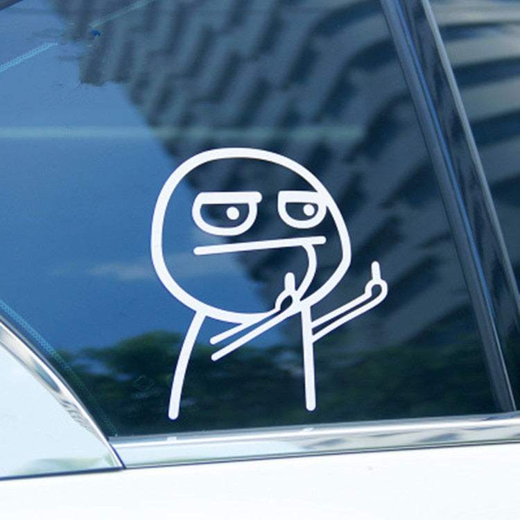 Doigt moyen mépriser drôle dessin animé carrosserie autocollant