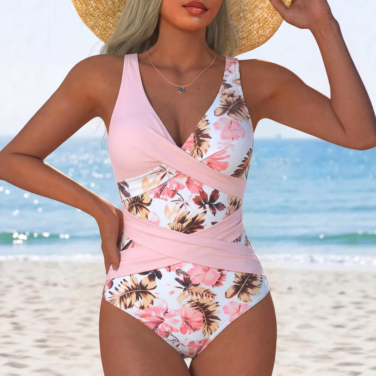 Maillot de bain imprimé à une pièce pour femmes plus taille sexy