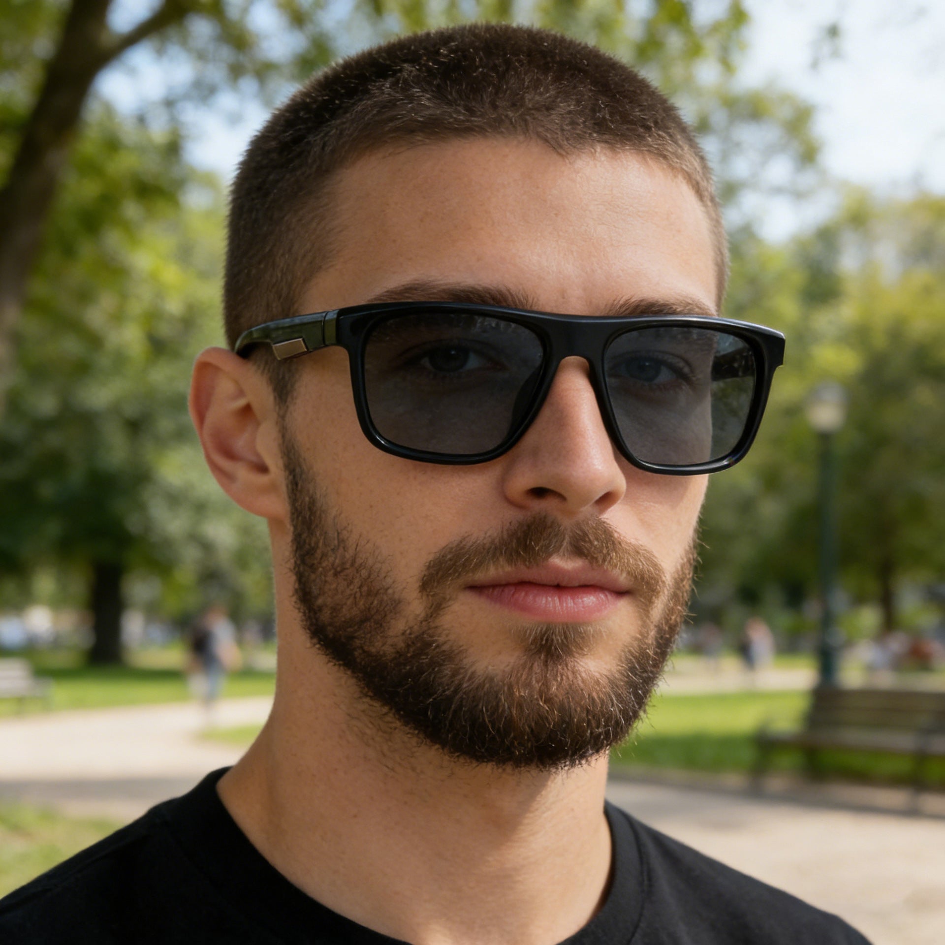Fashion Square Frame Lunettes de soleil polarisés pour hommes