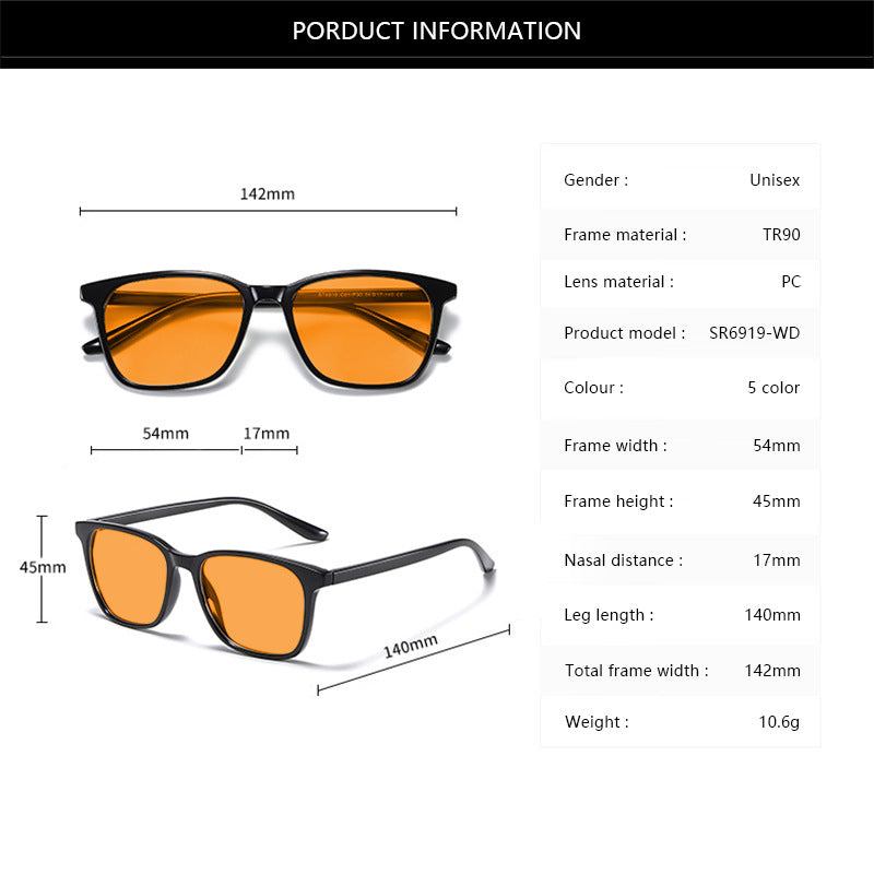 Commerce extérieur Verres UV anti-bleu Mode Orange Rouge