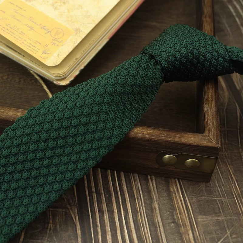 Narrow Woolen College Style Tie tricotée pour les hommes et les femmes