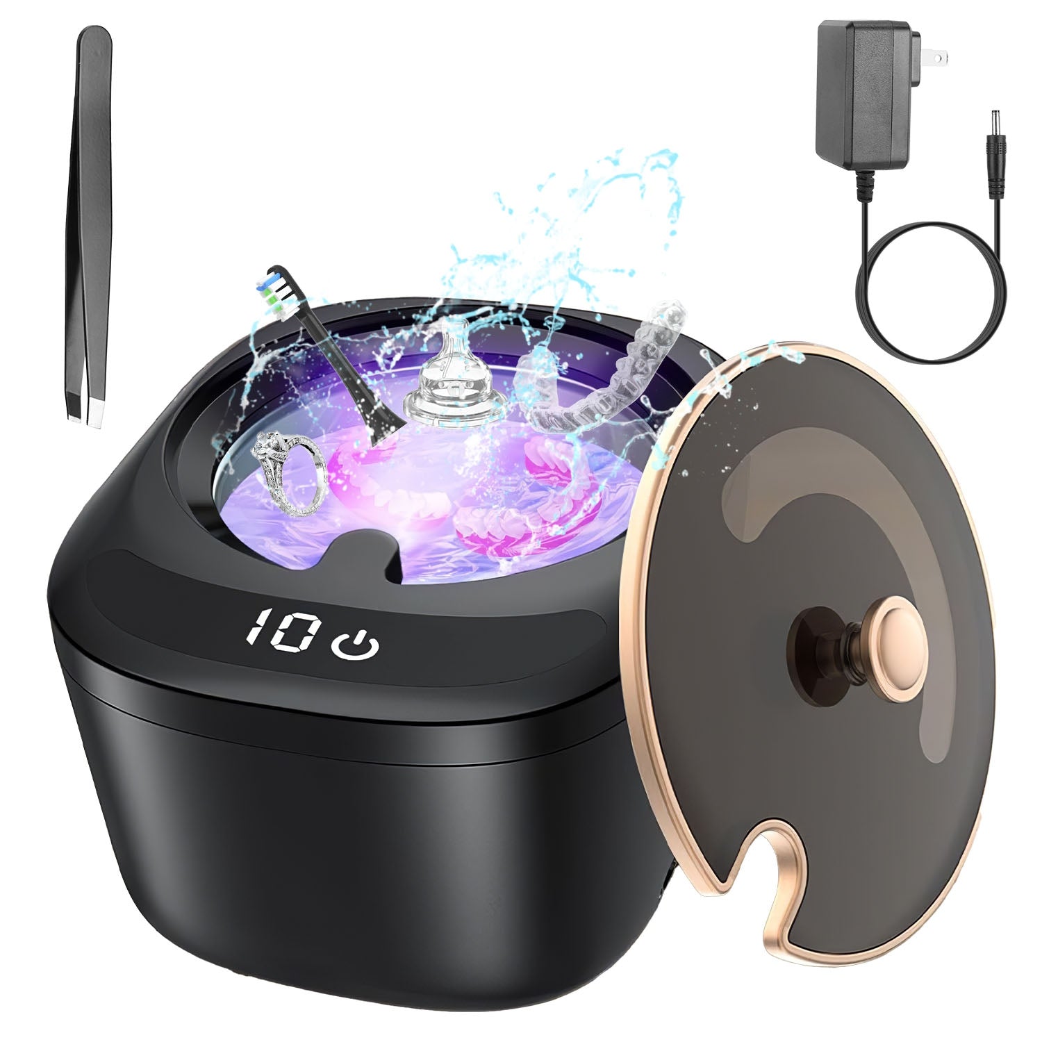 1Pc Ultrasonic Retainer Cleaner 45kHz Machine de nettoyage à ultrasons avec 3 modes 230ML Capac