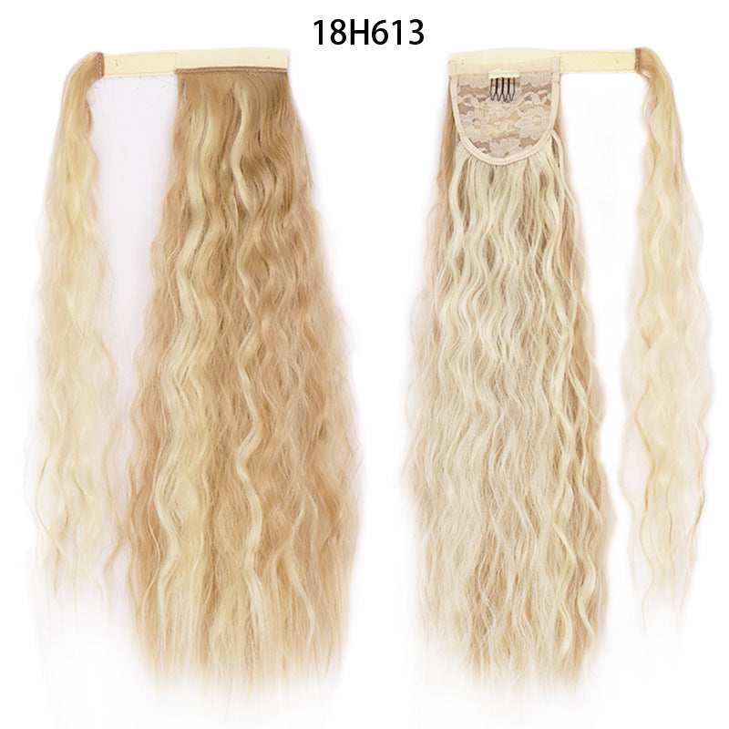 Ponytail Perruque Eau Wave Velcro Bande chimique fibre haute température soie