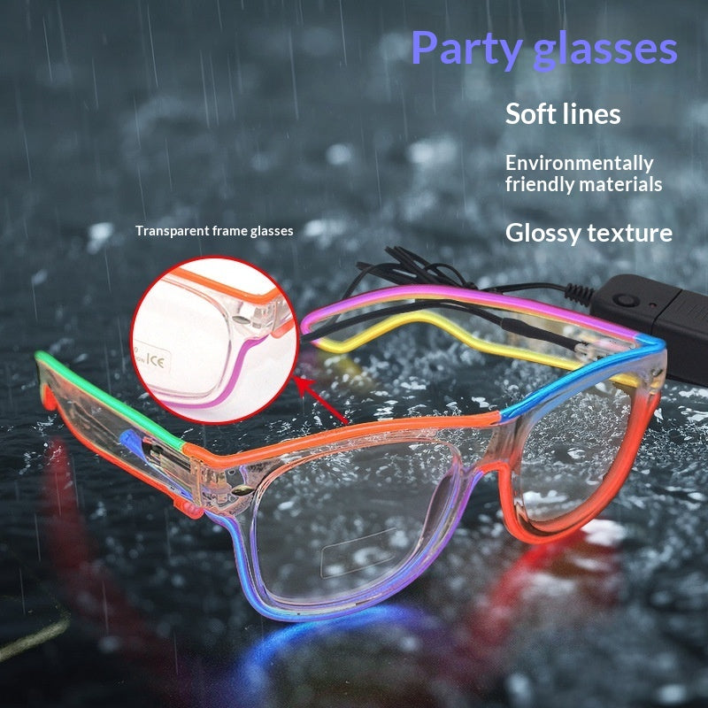 Party Transparent-frame Glowing Music Festival Bar Rave LED Fluorescent changement de couleur Gla