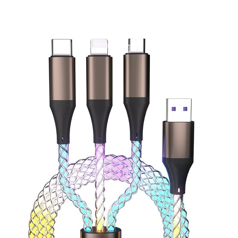 Câble de données RGB à charge rapide luminescente de un à trois