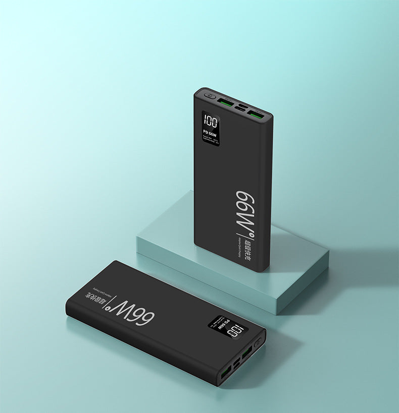PD66W Charge rapide 30000mAh Power Bank Affichage LED Chargeur extérieur noir