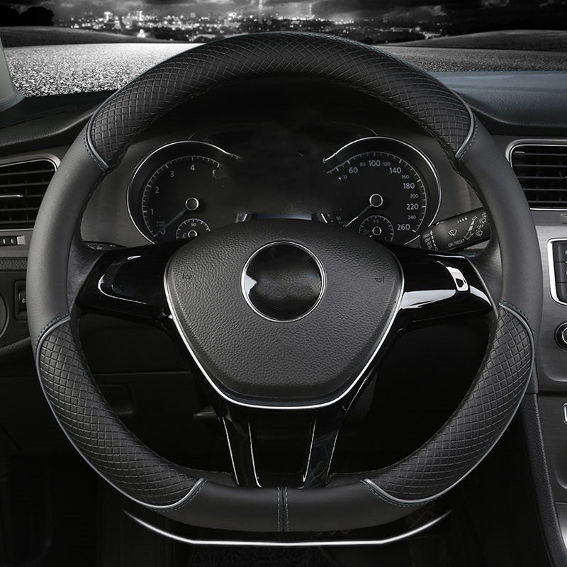 Revêtement de volant de voiture avec bague intérieure antidérapante en cuir