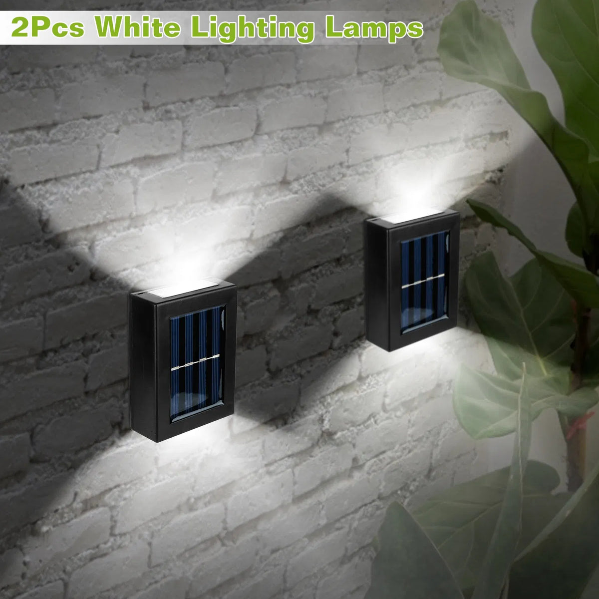 2Pcs Solar Deck Lights Outdoor 2LED Perles Waterproof Sensor Fence Stair Lampes pour Patio La