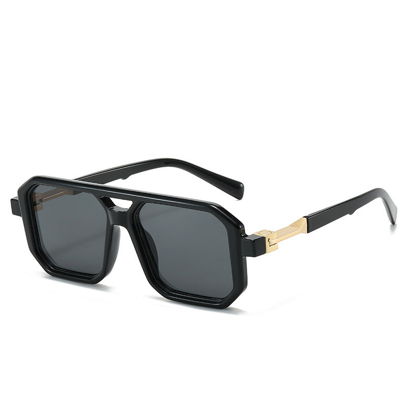 Retro Double Beam Pilot Catwalk Légères Lunettes de soleil de luxe Ins