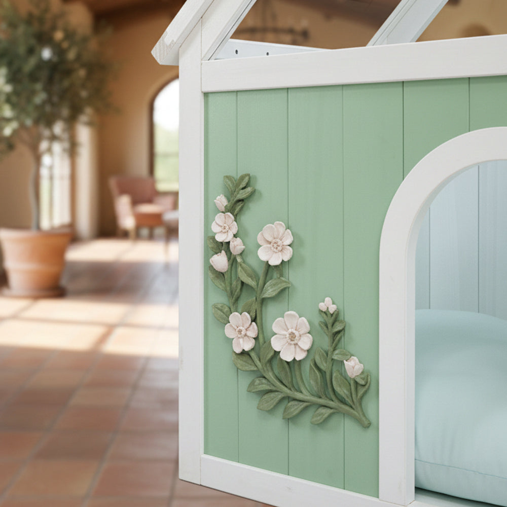 SAGE Cèdre certifié FSC Maison de chat intérieure avec toit en acrylique clair – Maison de chat en bois pour S