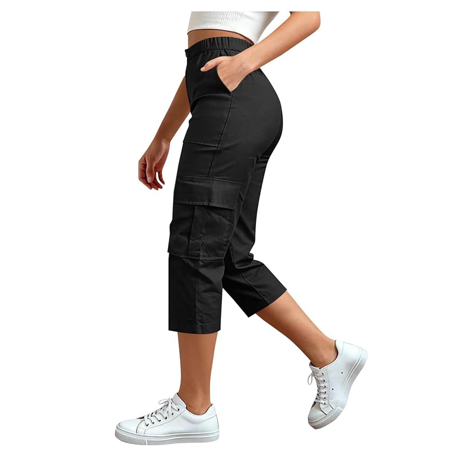 Pantalon de Capri pour les voyages occasionnel à haute hauteur, en forme de fret droit