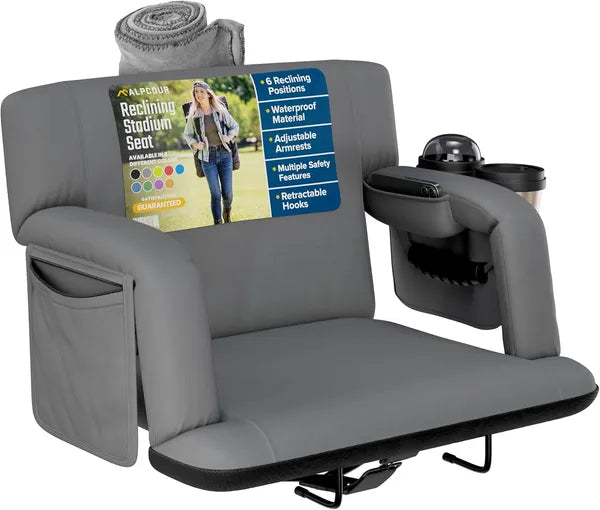 Alpcour Premium Siège de stade inclinable pour les bleachers avec support arrière