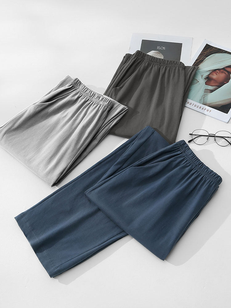 Langsha Cotton Loose and Comfortable Accueil Pantalons de couchage pour hommes