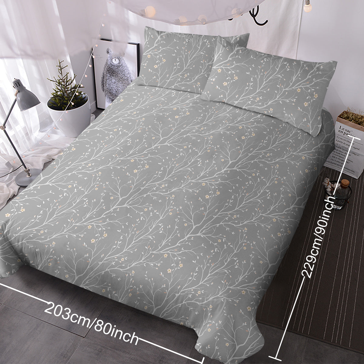 Grey bed set