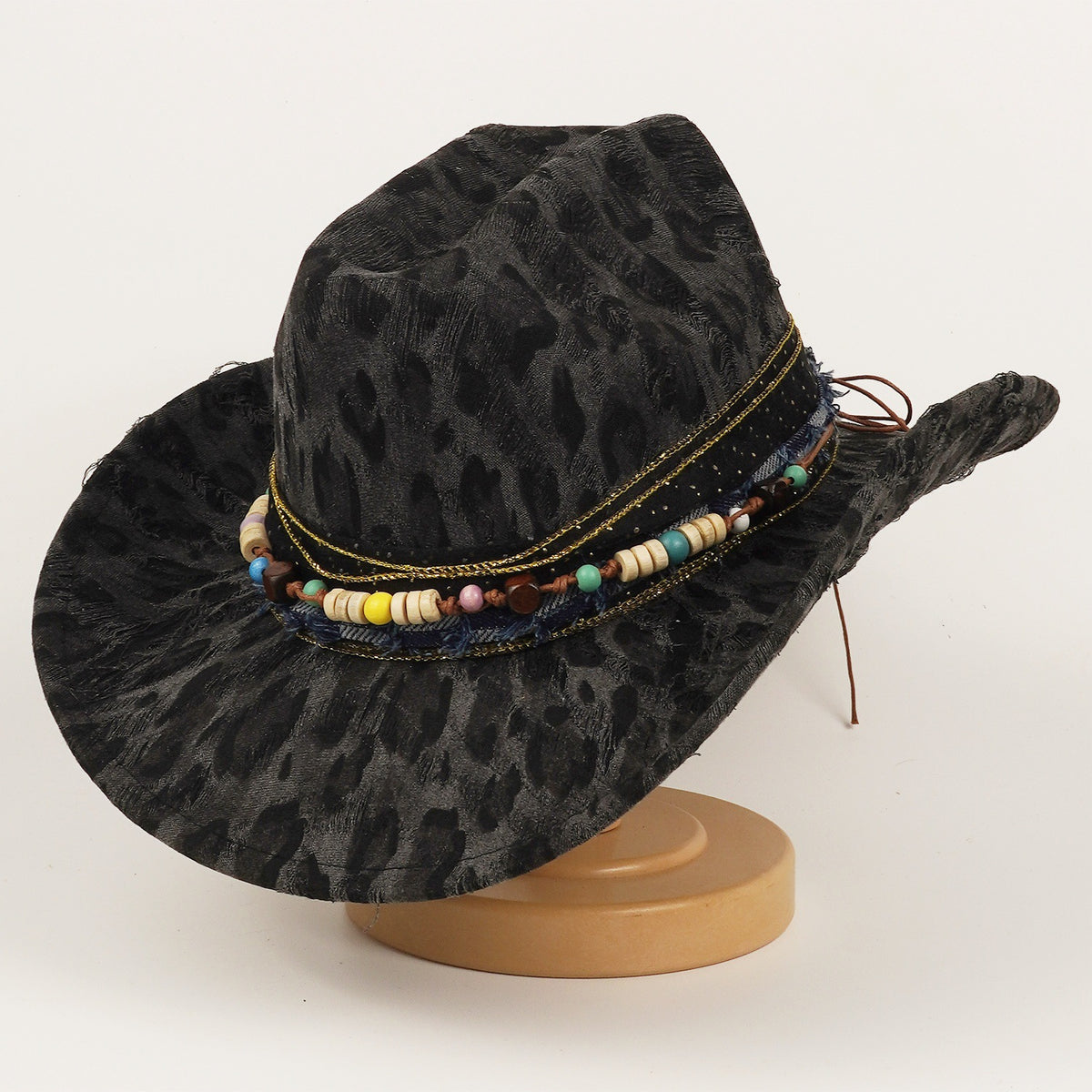 Chapeau en laine de style ethnique féminin Leopard