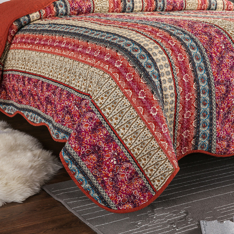 Ensemble de trois pièces de coton et lin style coton wash quilt