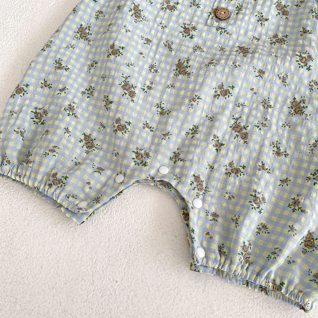 Personnalité Plaid Imprimé Suspendeurs Fleurs Vêtements de travail Pantalons