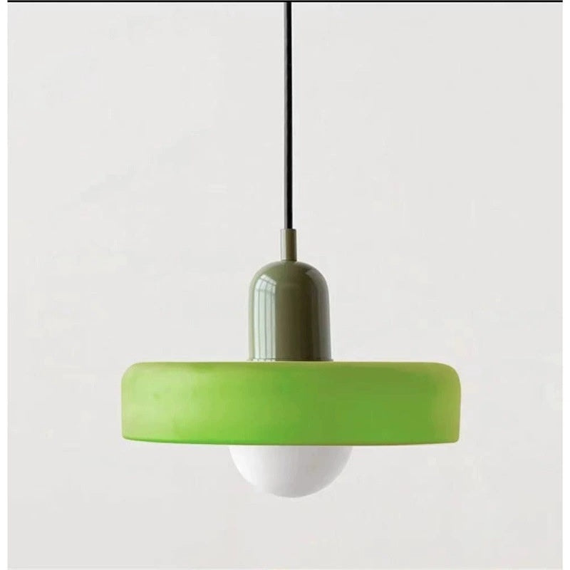 Lampe de lit en verre créatif Vintage vert pendentif lumière