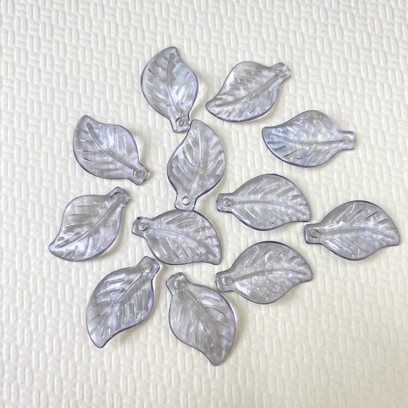 Translucent curved acrylic leaf pendants