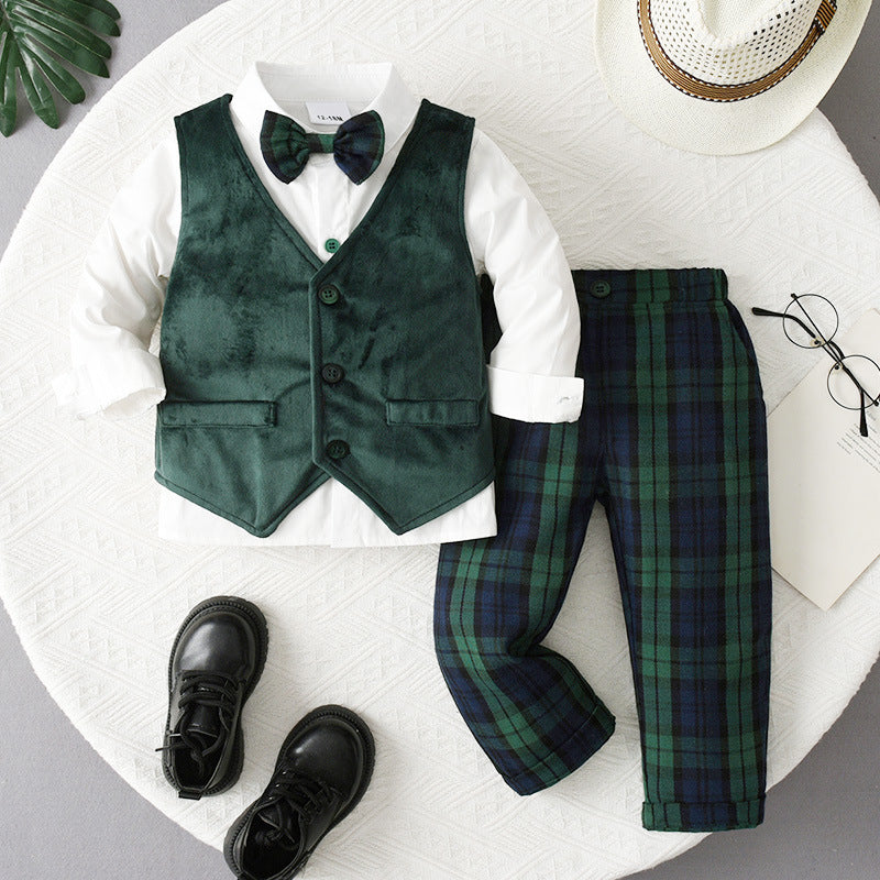 Bébé Garçons Costume trois pièces avec gilet et veste formelle