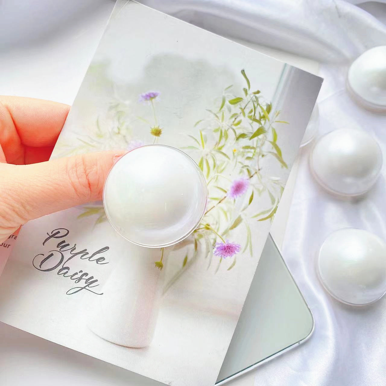 Porte-bag pneumatique pliant blanc créatif Large Pearl
