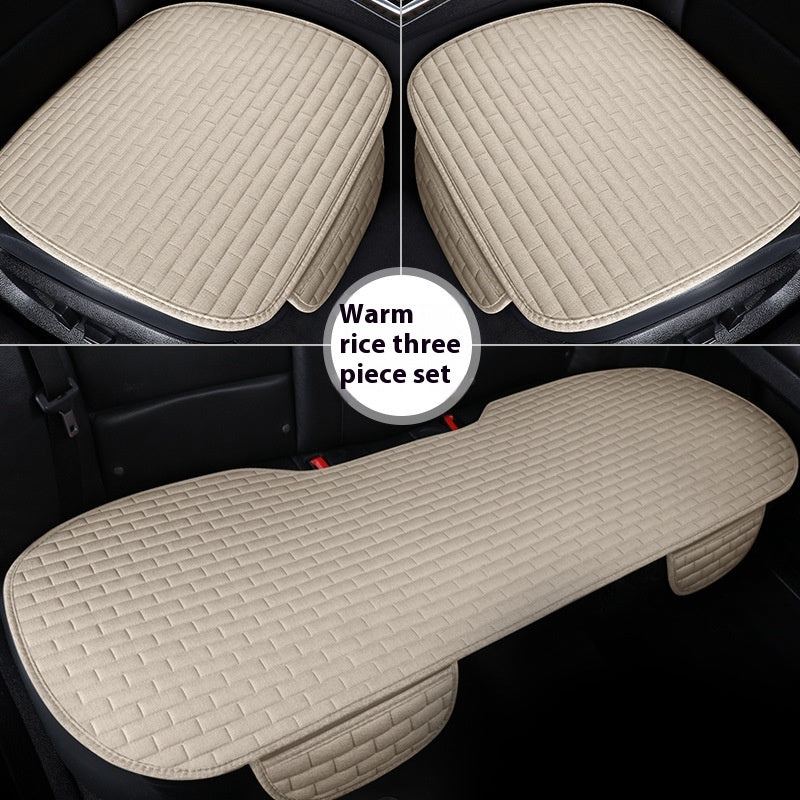 Coussin de siège de voiture en lin Plaque de protection de trois pièces