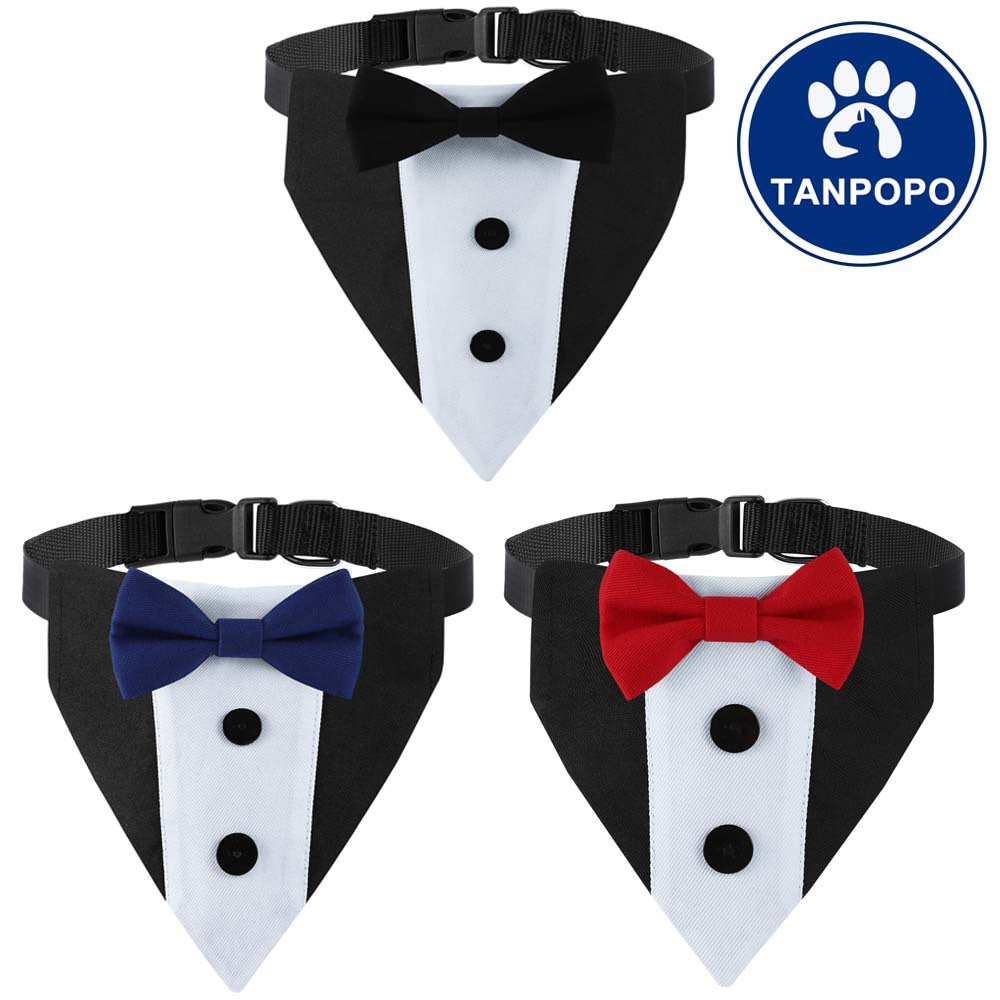 Chien de chien Triangulaire écharpe chien Saliva Bib Bow Tie