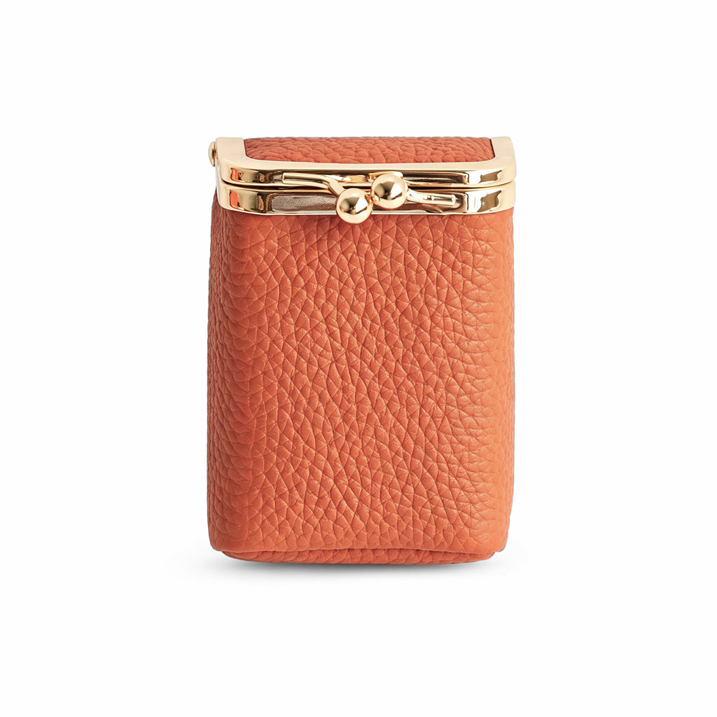 Mini sac rouge à lèvres en cuir