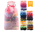 50 Pcs Bague de cheveux en velours doré