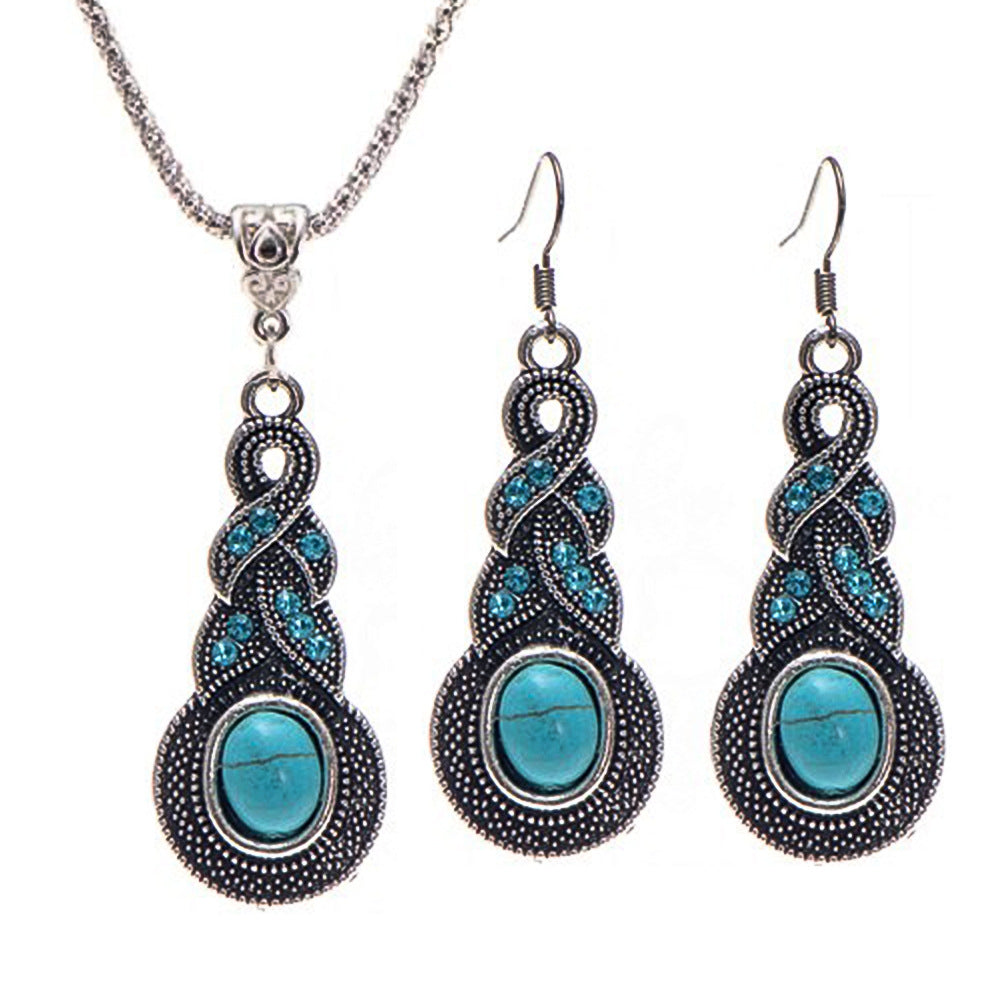 Boucles d'oreilles collier turquoise