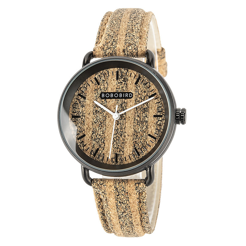 Cork Grain Couple montre mode Casual Wood Grain montre