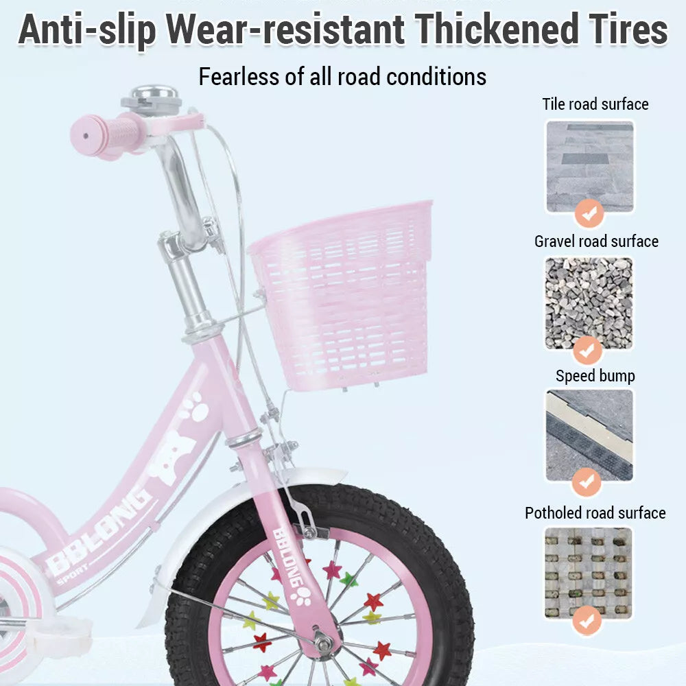 12-16Inch Enfants Vélo pour 2-10 ans Enfants Filles Vélo Stabiliser