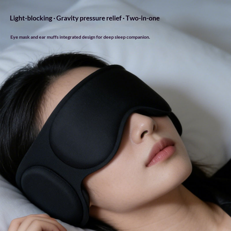 Masque d'oeil de sommeil et bouchons d'oreille tout-en-un en mémoire de masse de mousse Masque d'oeil complet de couverture
