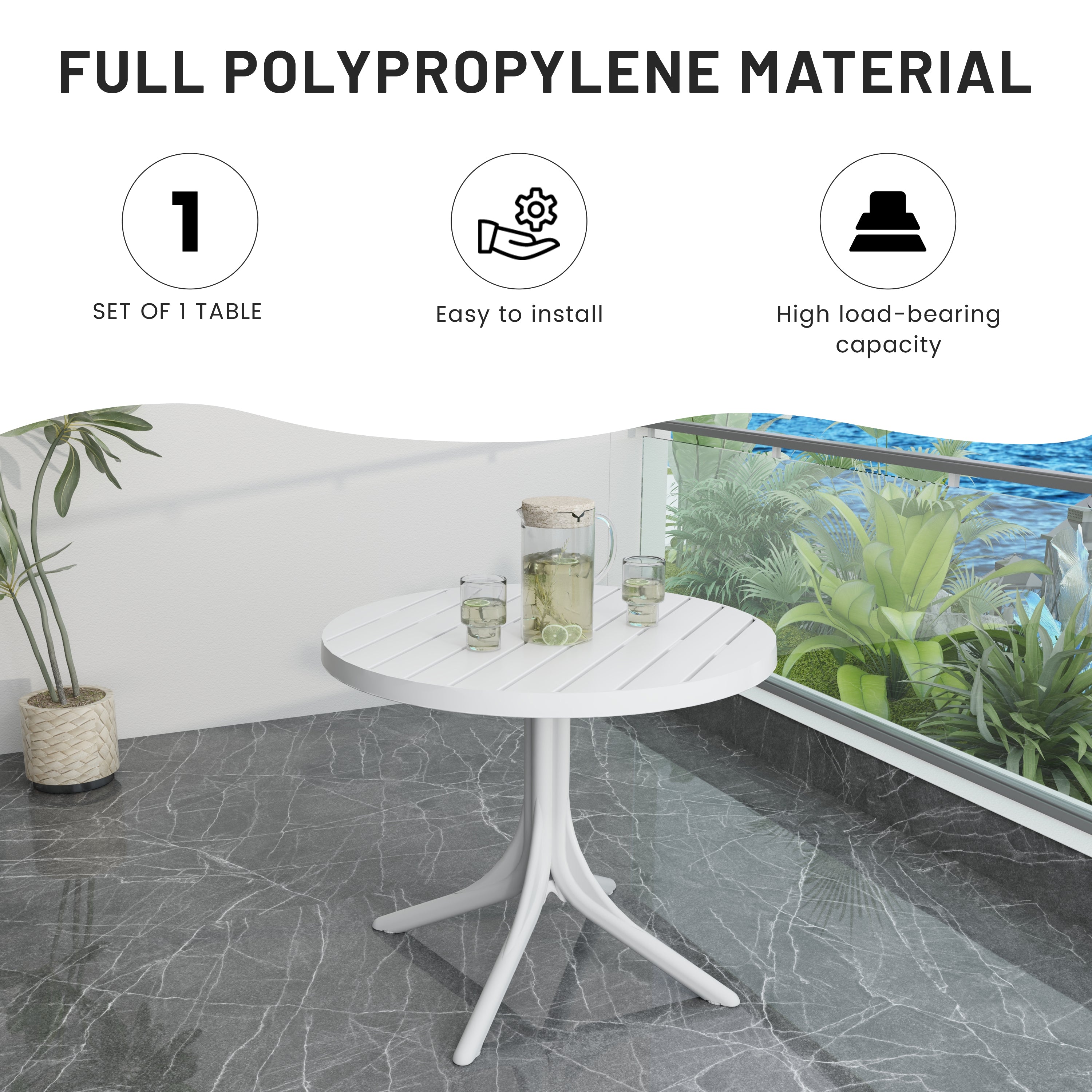 Été - 4-Pack Chaises de bloc de couleur rayé moderne - Siège PP étanche et jambes en métal robuste