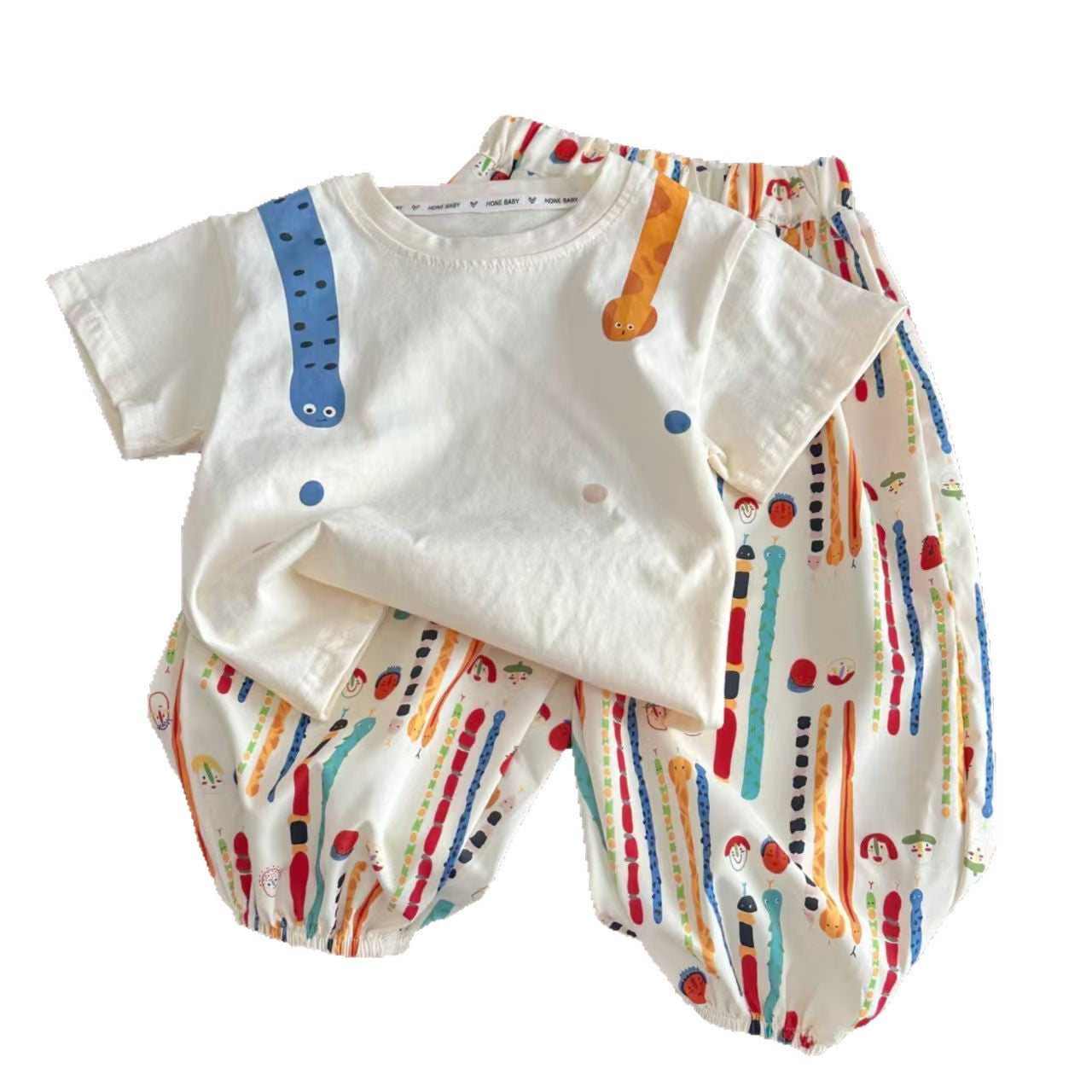 T-shirt et pantalons à manches courtes 100 coton pour enfants