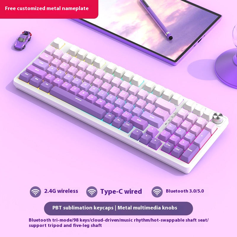 98 Clé sans fil Bluetooth Trois modèles de clavier mécanique Gaming Electronic Sports Office