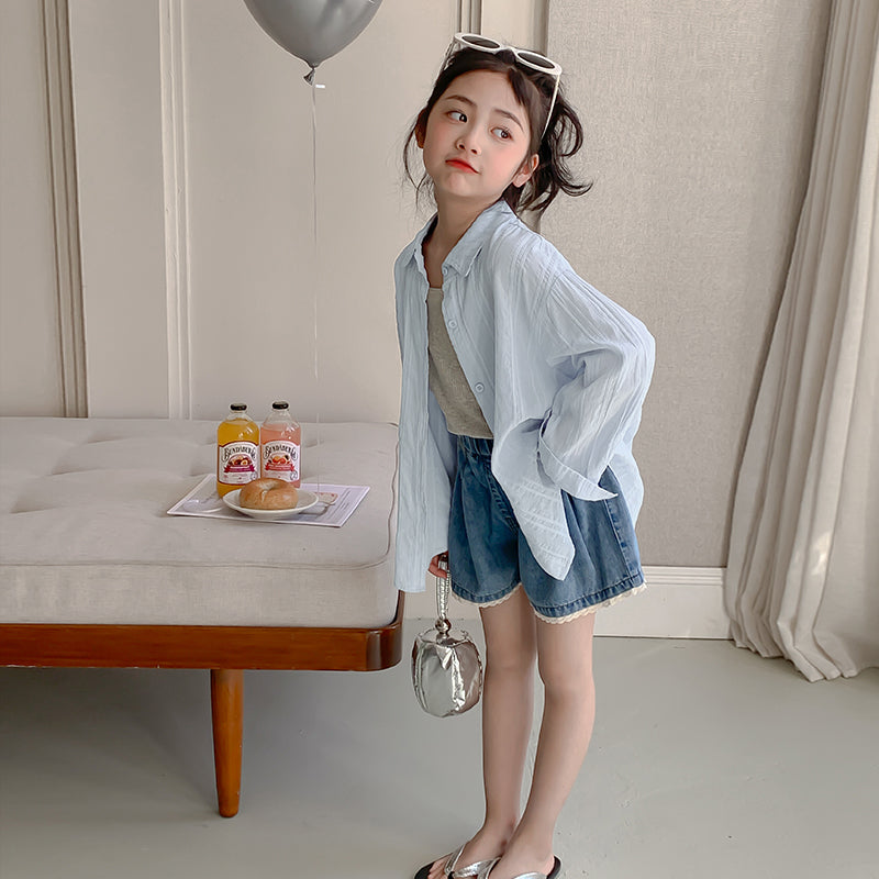 Nouvelle-style Air-conditionnement Chemise enfants Sun-protective Blouse Veste