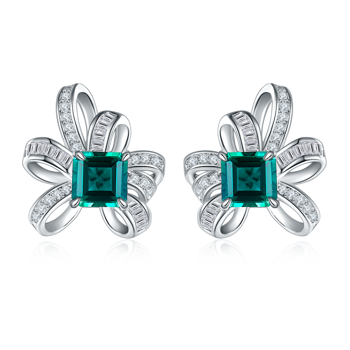 S925 Boucles d'oreilles Sterling Silver Bowknot Stud
