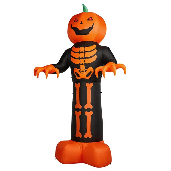 12ft Décor gonflable d'Halloween avec côtes de squelette