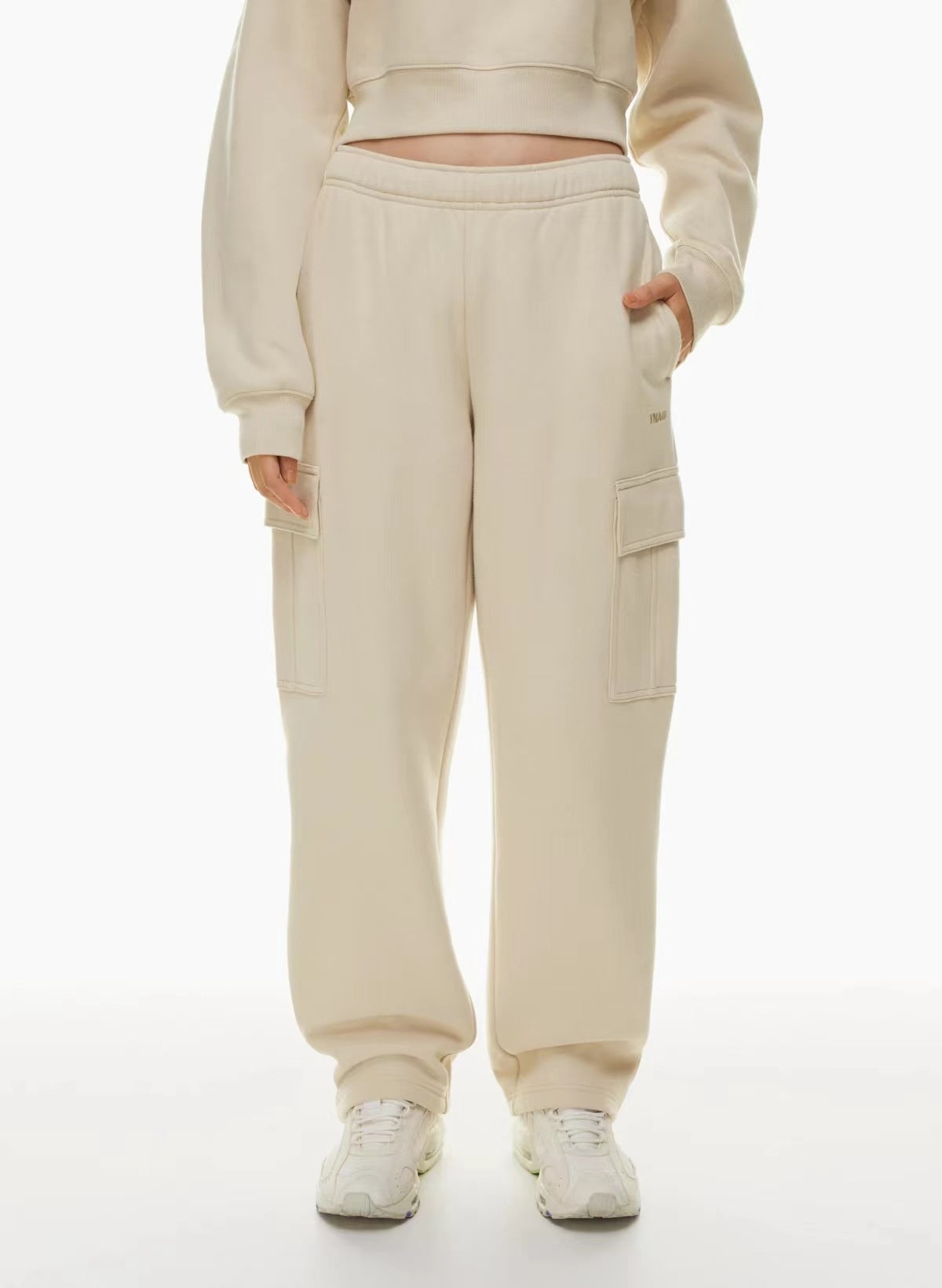 Pantalon de longueur de cheville large élastique taille haute