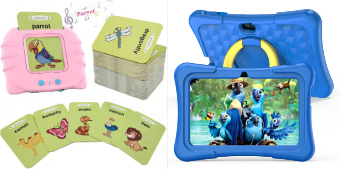 7-pouces d'éducation pour enfants plat avec housse en silicone de protection Manche de rotation à 360 degrés B