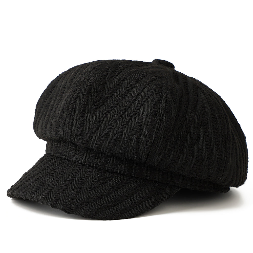 Texture verticale Casquette Octagonal Newsboy - Chapeau de peintre retro japonais - Suitab