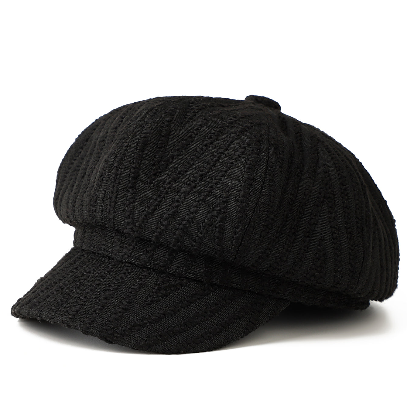 Texture verticale Casquette Octagonal Newsboy - Chapeau de peintre retro japonais - Suitab