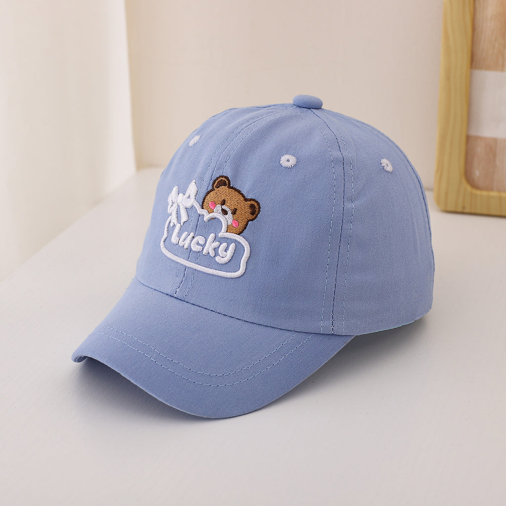 Une seule couleur pour les enfants Cute Little Bear Bow Tie Brodé Base Simple Casual réglable