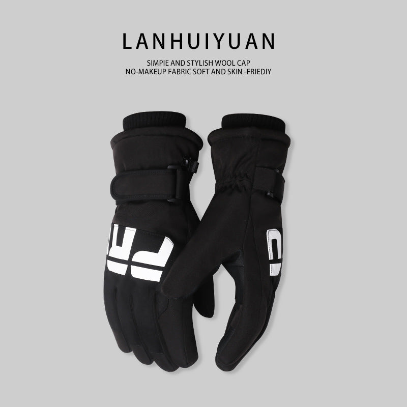 Gants chauds épais doublés de polaire imperméables antidérapants pour femmes