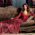 Fantasy Col V Exposé dos longue manches Mop robe